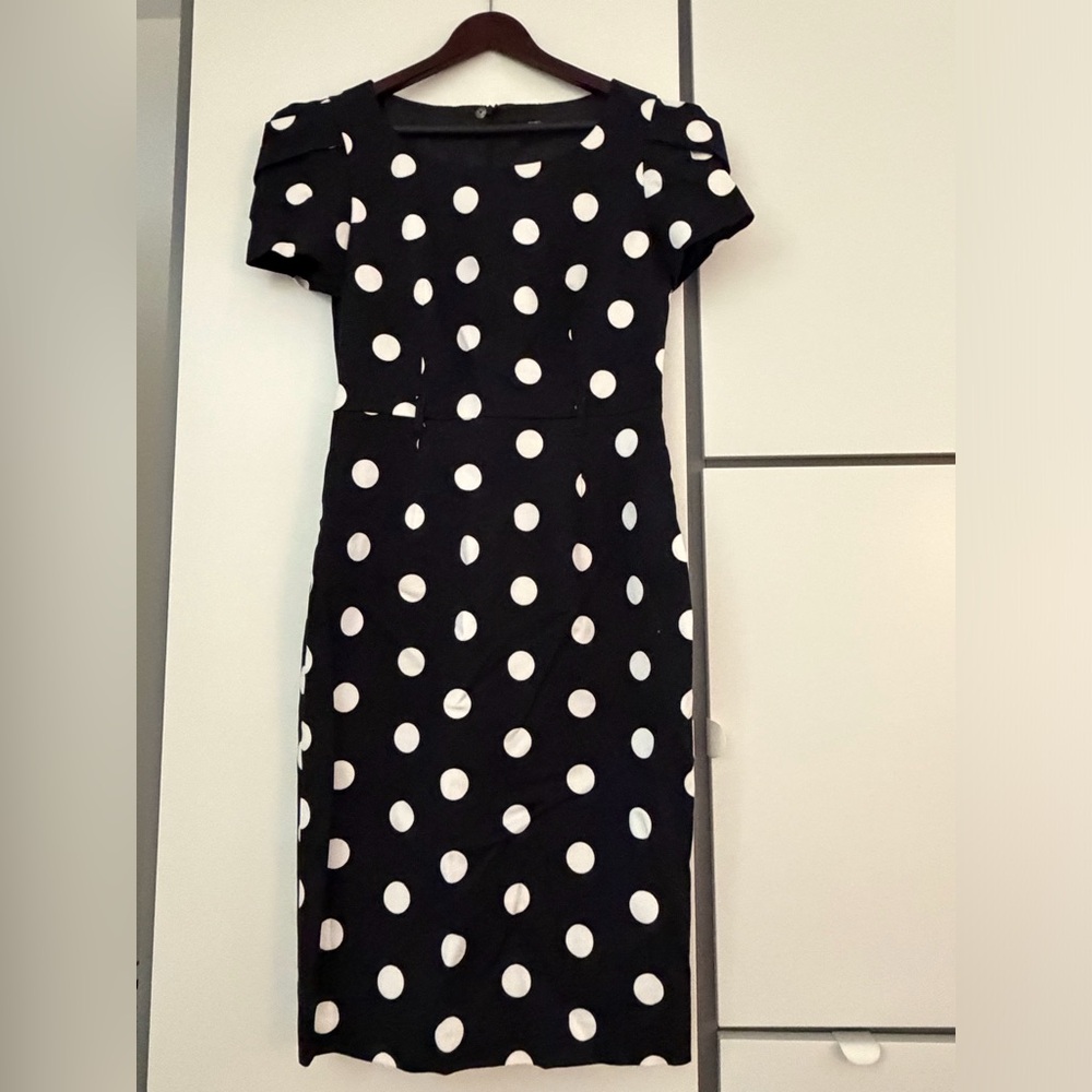 Marks & Spencer Black and White Polka Dot Midi Dress